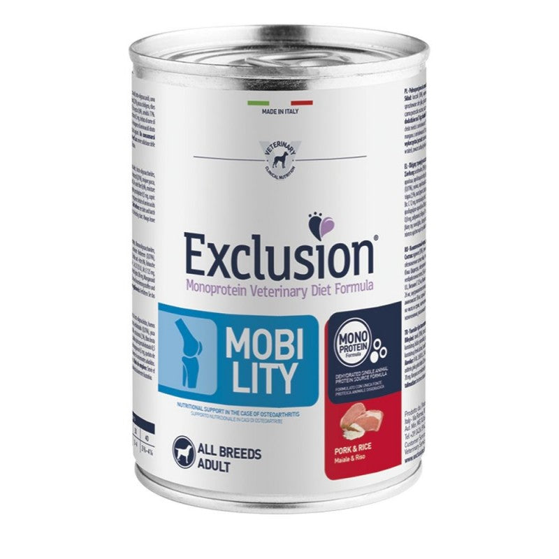 Exclusion Mobility Maiale e Riso 400g - Cibo Umido per Cani Exclusion Mobility Maiale e Riso 400g - Cibo Umido per Cani